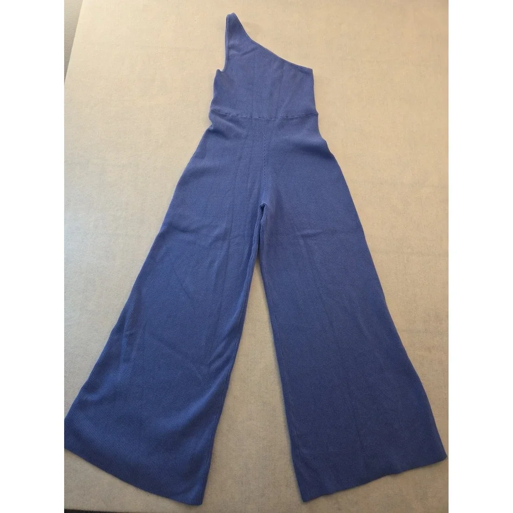 Free People Beach Waverly Sweater One Piece Jumpsuit in Birdsong Blue Medium